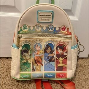 Loungefly Cream Avatar Elements Mini Backpack with Colorful Element Panels